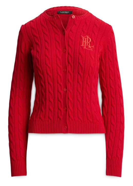 Cardigan dama, Lauren Ralph Lauren, bumbac, rosu, S INTL