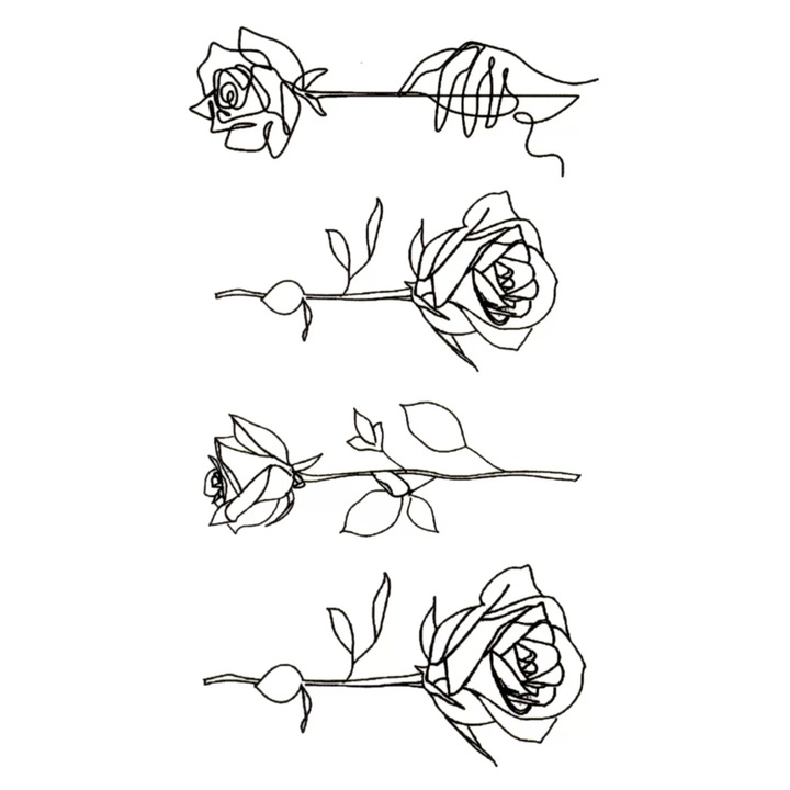 Tatuaj temporar, Flash Tattoos Romania, Roses For You (Mini), rezistent la apa, 10,5 x 6 cm