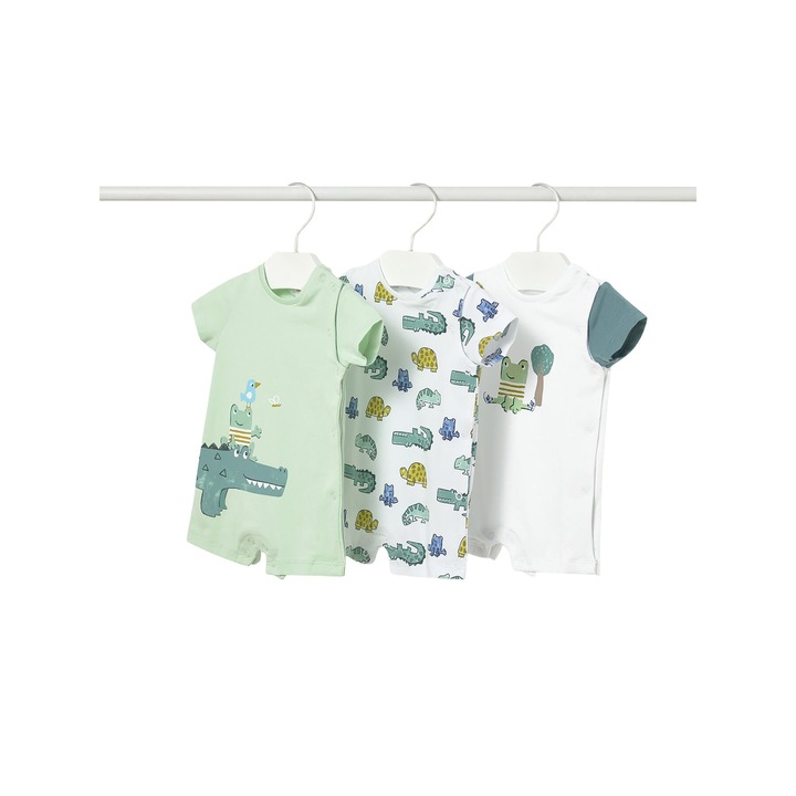 Set salopete Bebelusi, Mayoral, Colorat, Verde, Bumbac