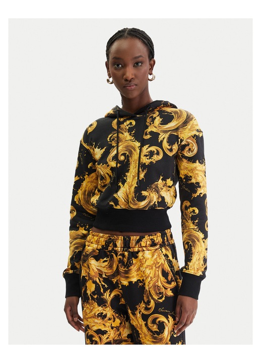 Hanorac negru Versace Jeans Couture, Auriu/Negru