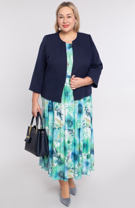 Зелена рокля на цветя