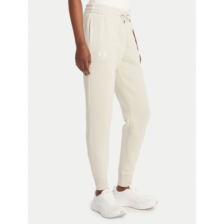 Pantaloni sport dama, Under Armour, bumbac, bej, 80% bumbac, 20% poliester