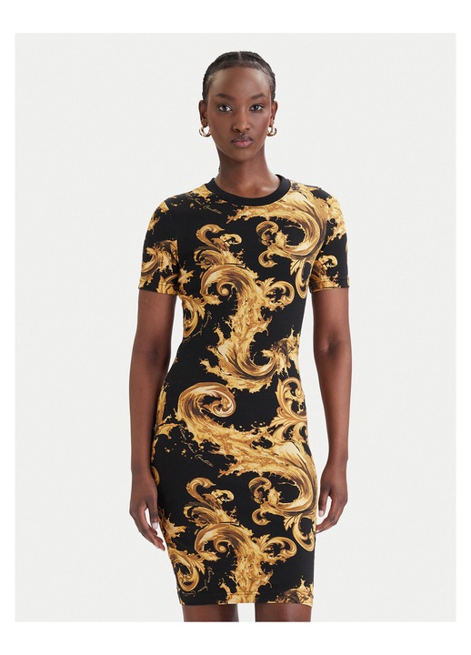 Rochie de zi Femei, Versace Jeans Couture, Negru, Bumbac