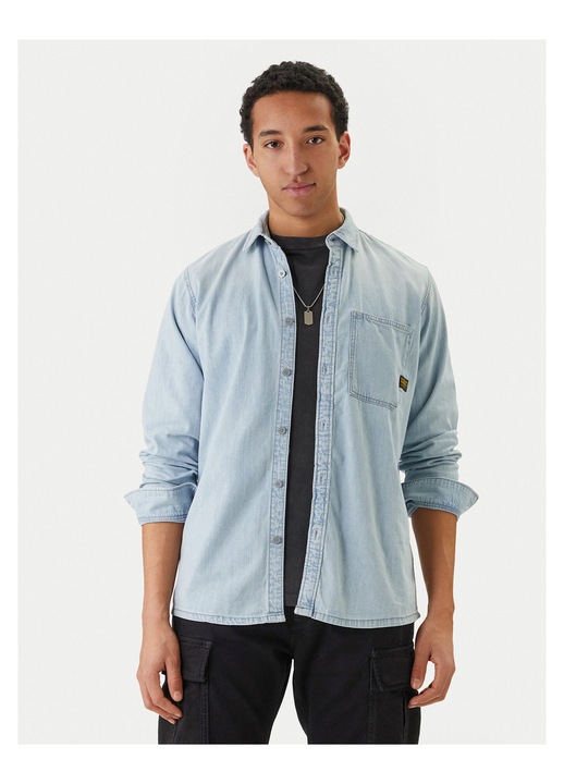 Camasa G STAR RAW din denim, Albastru deschis/Albastru