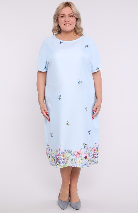 Rochie albastra cu pasari