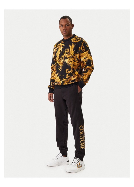 Pantaloni de trening barbati, Versace Jeans Couture, bumbac, negru