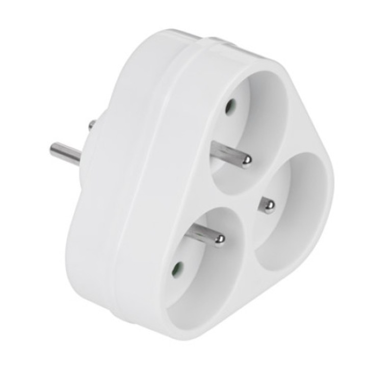 Splitter cu 3 cai pentru priza retea, 230V, 3680W, L104018