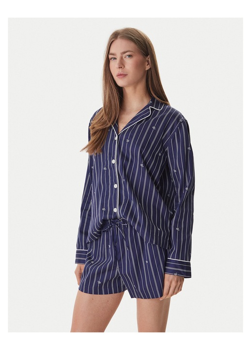 Pijamale dama, Lauren Ralph Lauren, bumbac, dungi, bleumarin