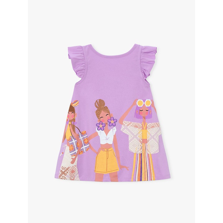 Rochie fete, Mayoral, bumbac, violet, 95% bumbac, 5% elastan, Violet, 110 CM