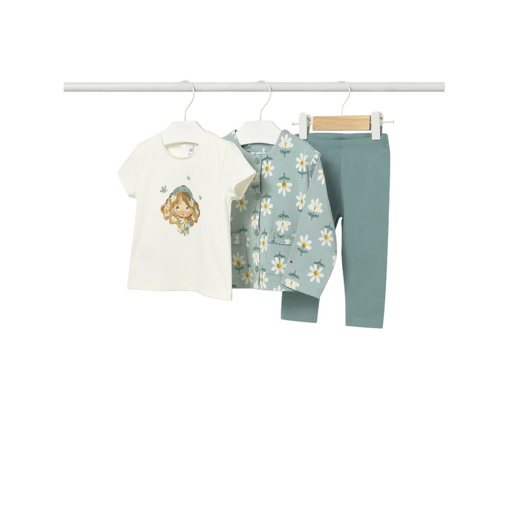 Compleu copii, Mayoral, bumbac, set pentru fete, Albastru