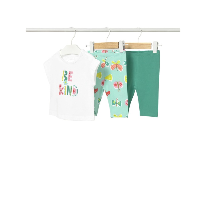 Compleuri copii, Mayoral, set pentru fete, bumbac, turcoaz, 104 CM