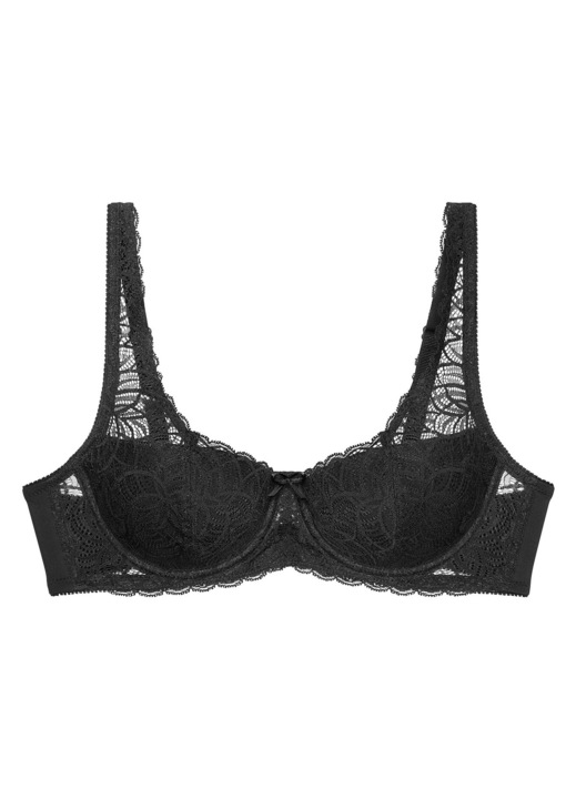 Sutien balconet, Triumph, negru, 54% poliamida, 19% bumbac, 15% elastan, 12% poliester, 70D EU