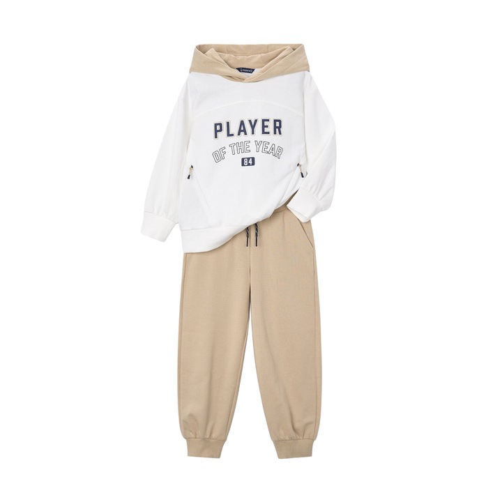 Compleu copii, Mayoral, rochie baieti, bumbac si poliester, bej