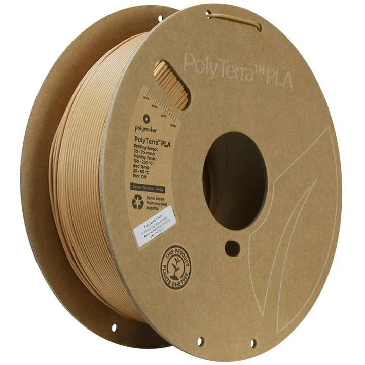 PolyTerra PLA 1.75mm Wood Brown (Maro Deschis) 1kg