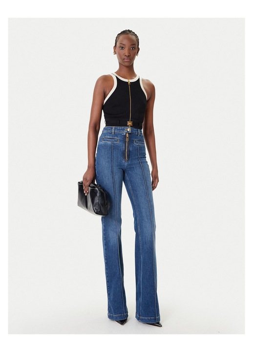 Blugi dama, Elisabetta Franchi, bumbac, albastru, fermoar, 26 US