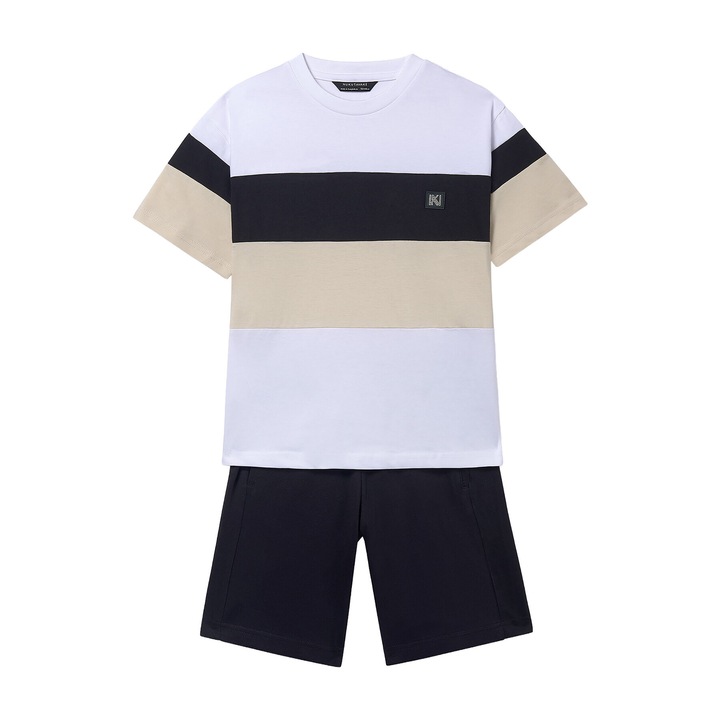 Compleu copii, Mayoral, tricou+ pantaloni scurti, bumbac, negru, multicolor, baieti, 140 CM