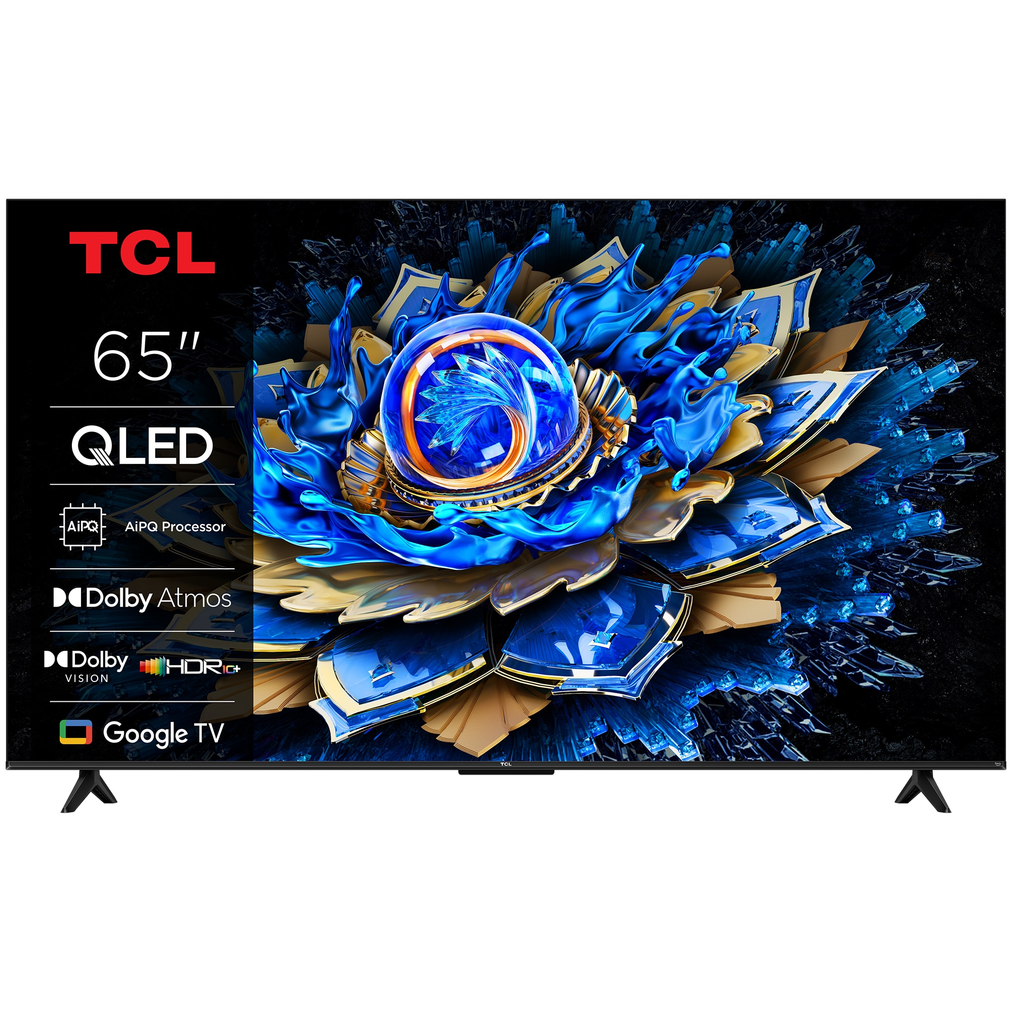 Televizor Smart QLED TCL 65T69C, 164 cm, Ultra HD 4K, Google TV, Clasa F