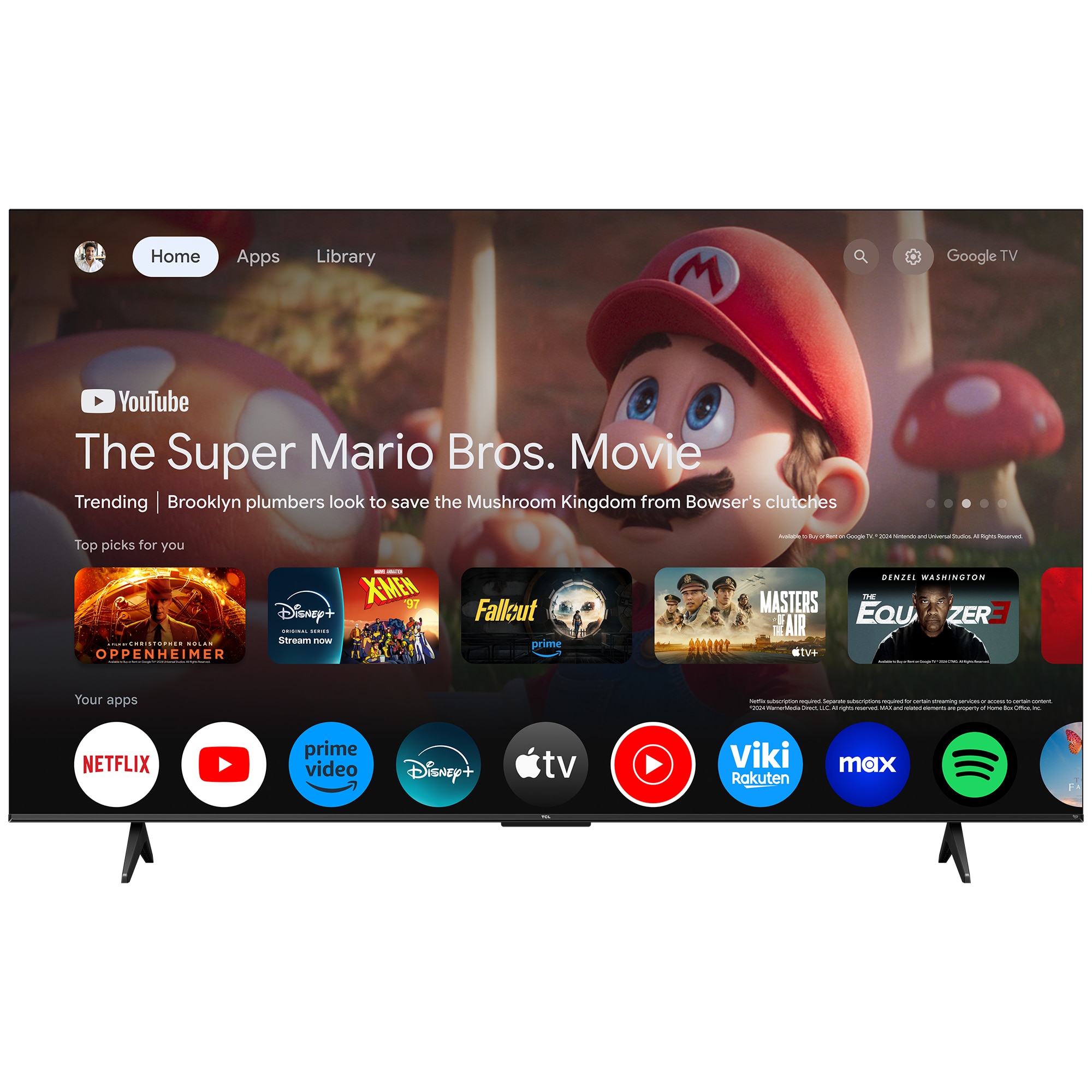 Televizor Smart QLED TCL 75T69C, 189 cm, Ultra HD 4K, Google TV, Clasa F