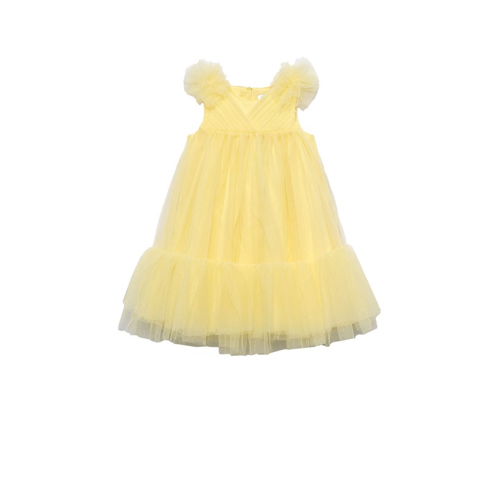 Rochie fete, Abel and Lula, galben, fermoar, poliamida