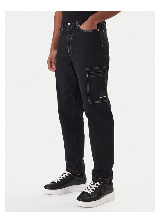Blugi barbati, Karl Lagerfeld Jeans, material bumbac, slim fit, negru, M INTL