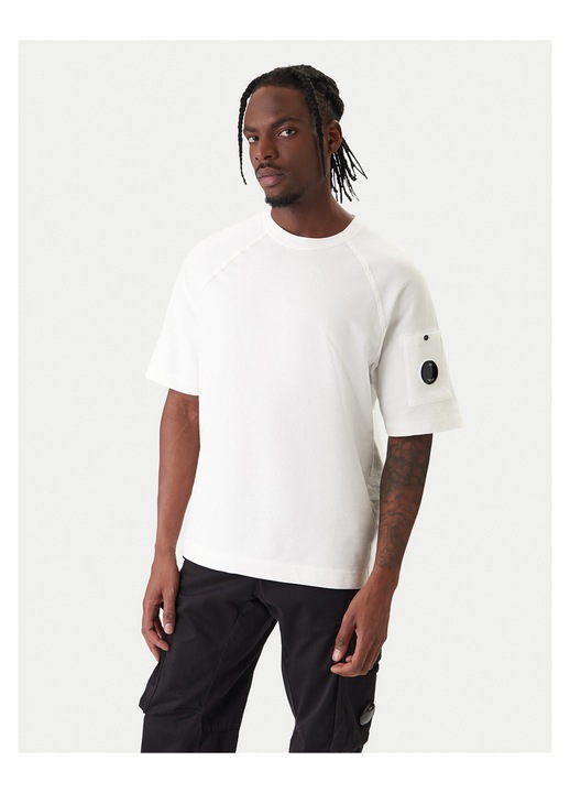 Tricou barbati, C. P. Company, bumbac , ecru