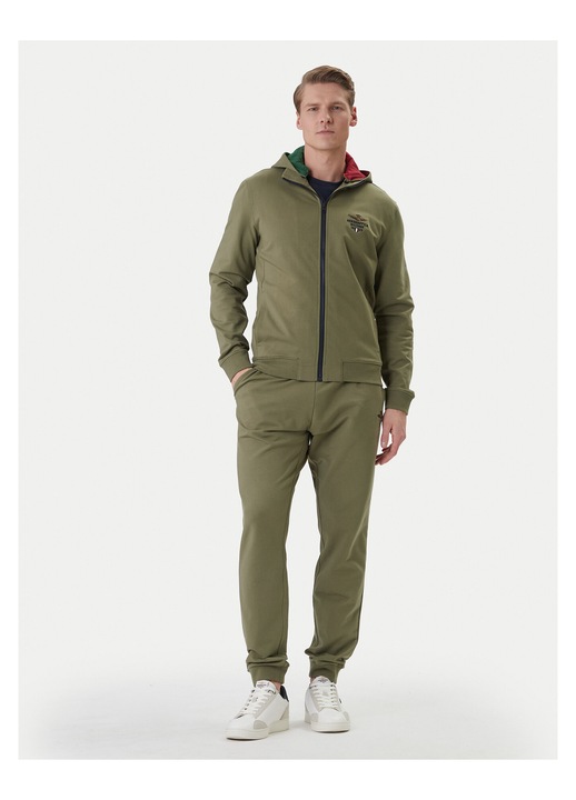 Trening lifestyle barbati, Aeronautica Militare, bumbac, fermoar, verde