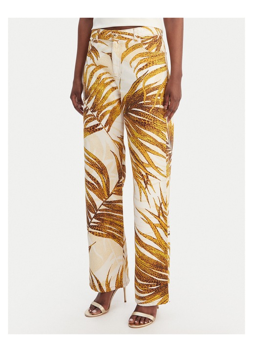 Blugi Just Cavalli, Ecru, Galben, bumbac, Alb/Galben