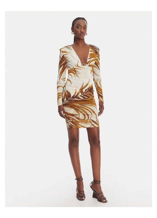 Rochie de cocktail, Just Cavalli, bej, viscoza, 46 EU