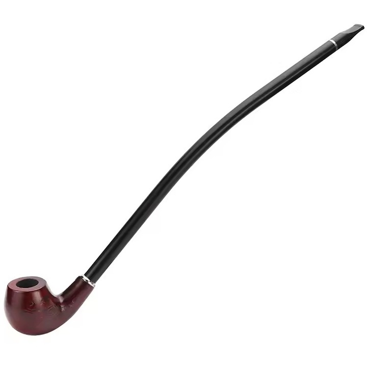 Pipa pentru tutun, IZMAEL, lunga dreapta, rosu-maro, 41cm