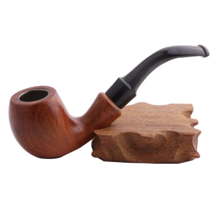 Pipa pentru tutun, IZMAEL, design elegant, lemn de înaltă calitate, negru, 14, 5x5cm