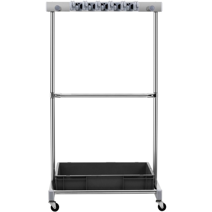 VEVOR kerti szerszámrendező, 10 rekeszes, kerekekkel, fém, 1243x508x660mm