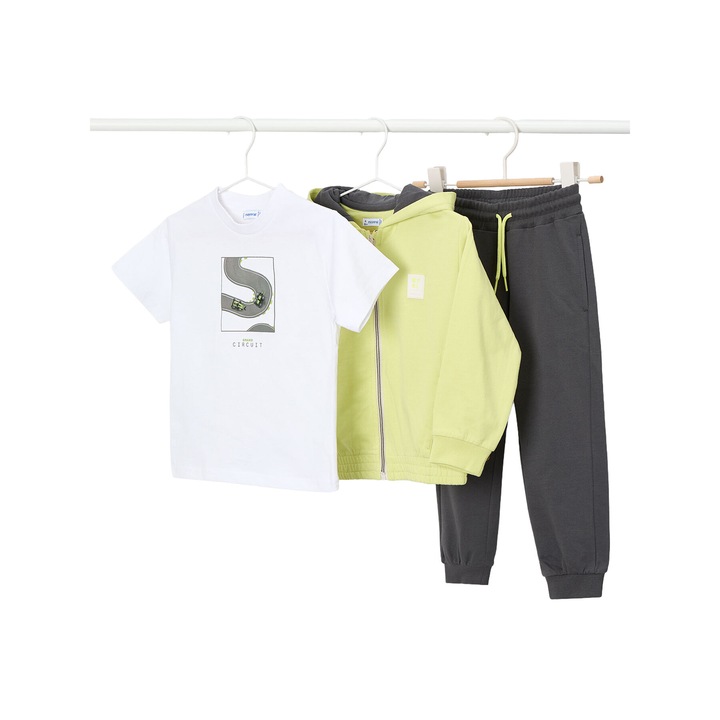 Set trening copii, Mayoral, bumbac, fermoar, galben, 128 CM