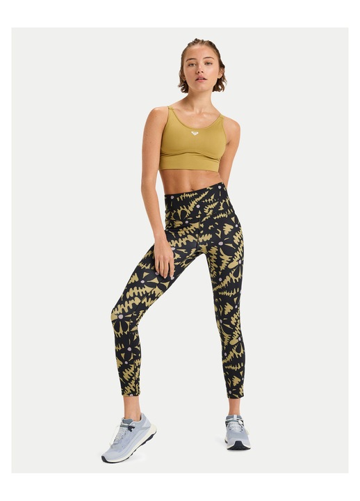 Colanti Femei, Roxy, Negru, Galben, 75% poliester reciclat, 25% ewqfwqflastan, Multicolor, S