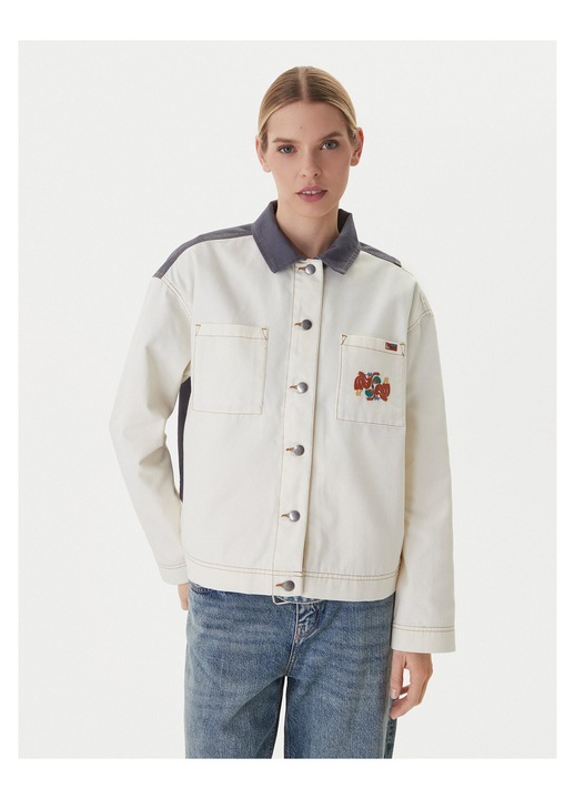 Geaca de blugi rvca, 60% bumbac, 40% poliester, INTL, Ecru