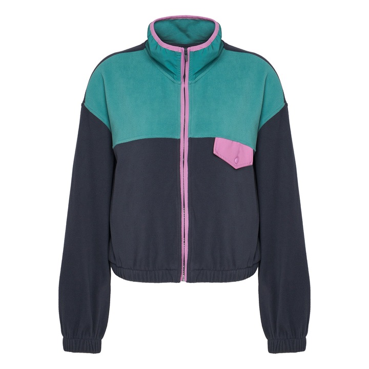Hanorac sport dama, Quiksilver, gri-verde, poliester, fermoar, L INTL