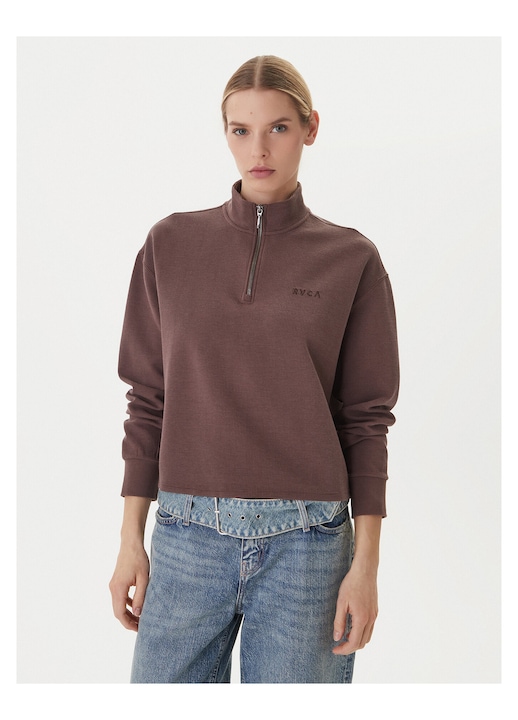 Bluza dama, RVCA, 35% lyocell, 33% bumbac, maro
