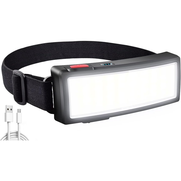 LED челник, 40 COB LED, 3 режима на осветление, водоустойчив, 1000mAh