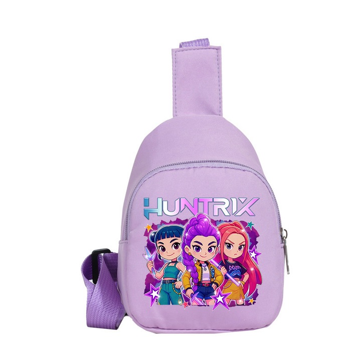 K-POP Witch Hunter váll/kereszttest táska, anime, könnyű, lila, 13x17x7cm