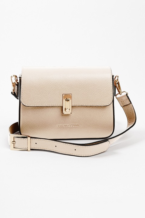 Lia Biassoni, Geanta crossbody cu clapa, Crem