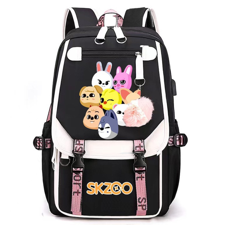 Nagy, alkalmi stílusú, többszínű iskolatáska