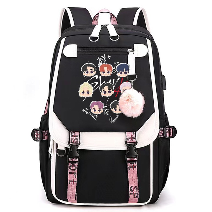 Nagy, alkalmi stílusú, többszínű iskolatáska