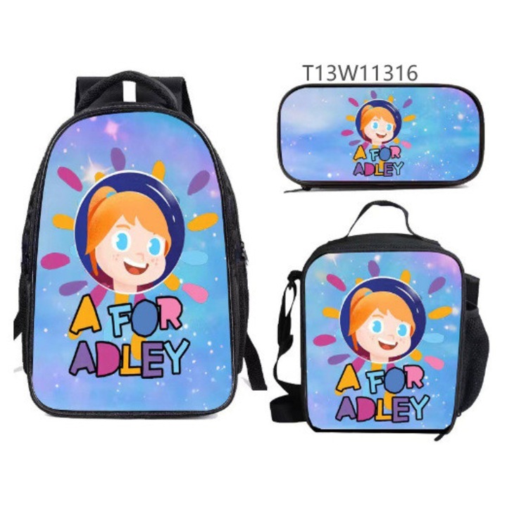 Ghiozdan cu imprimeu fotbal 48 - set de trei piese