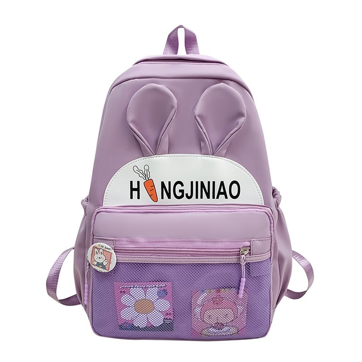 Lány hátizsák, rajzfilm stílusú, lila