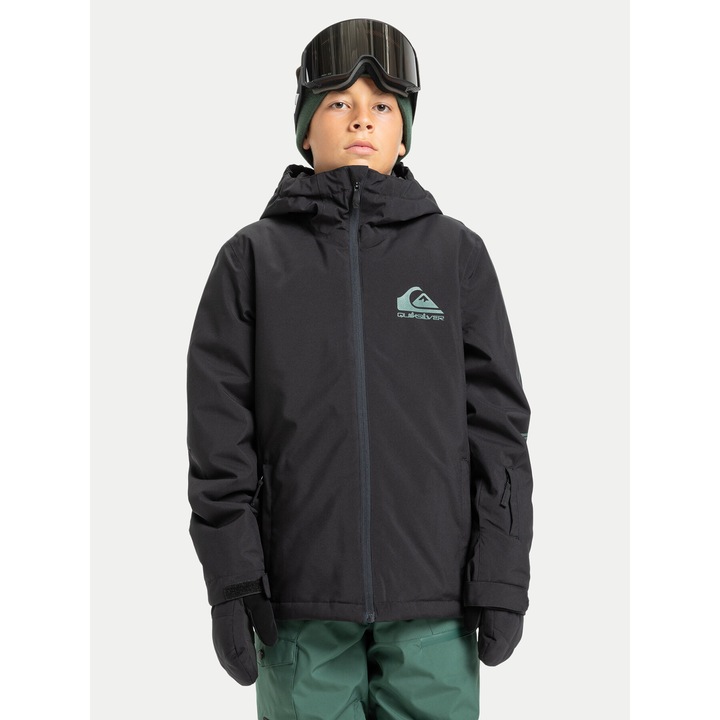 Geaca de snowboard, Quiksilver, poliester, negru, 140 CM