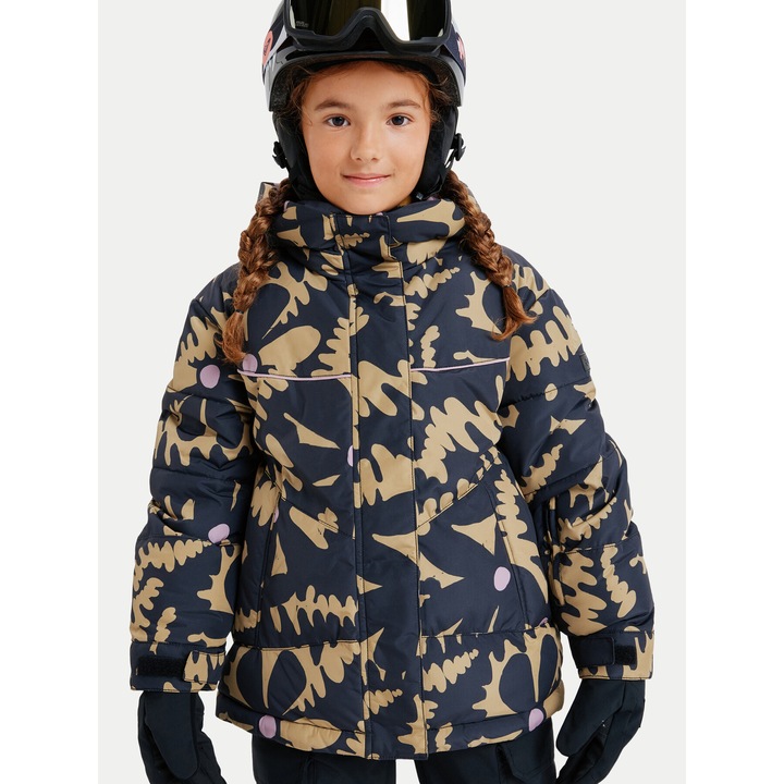 Geaca de schi fete, Roxy, poliester, 128 CM, Negru