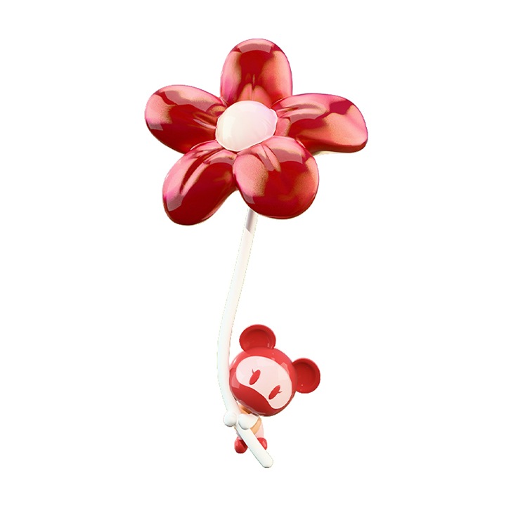 NCOSMOS hűtőmágnes medve virággal 6x11.2cm