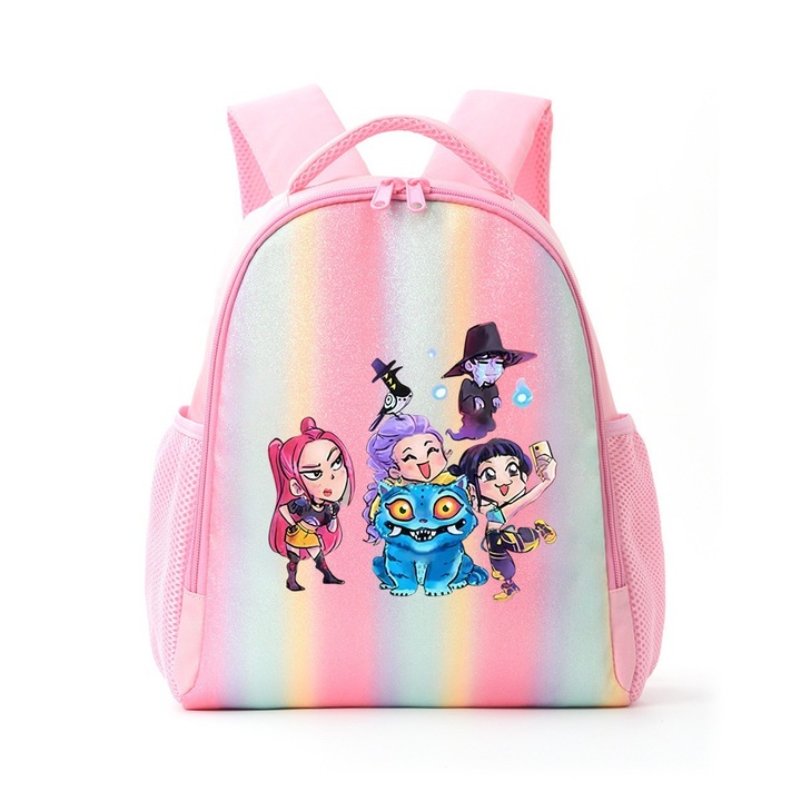 Ghiozdan K-POP Witch Hunter Rainbow, roz, 33x27x13cm