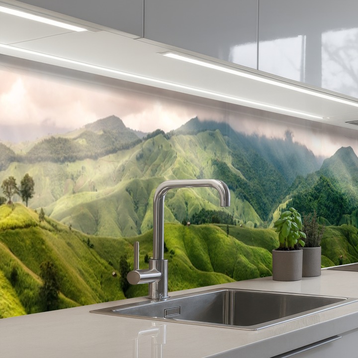 Кухненски панел, Защита за готварска печка, Против пръски, Термоустойчив 400x60 см