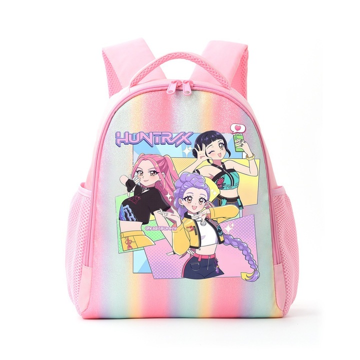 K-POP Boszorkányvadász hátizsák, rózsaszín, 33x27x13cm, szett