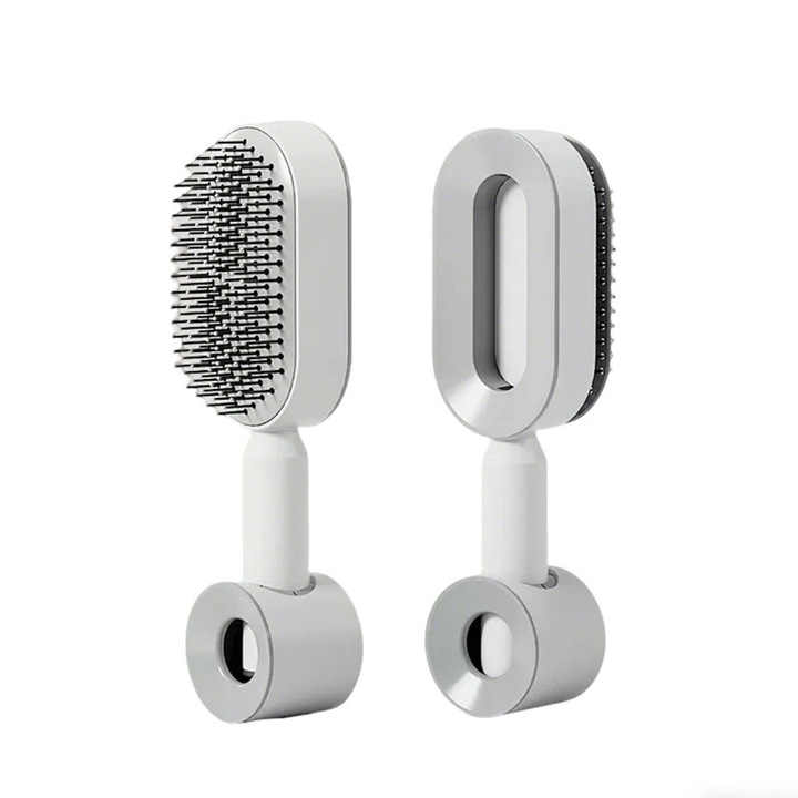 Set 2 piese perii de par, perie cu perna de aer, pentru par lung, alb